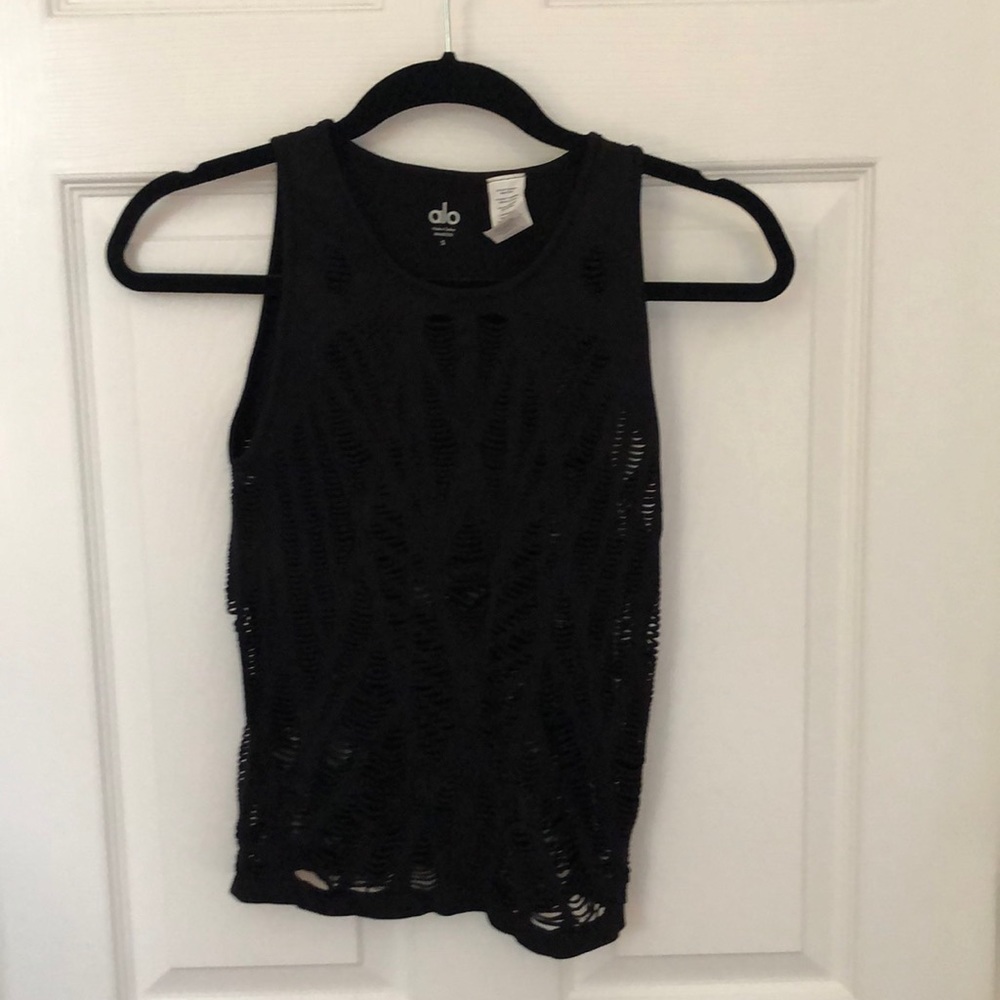 ALO Yoga Black Cut Out Tank Top